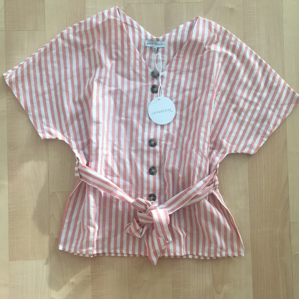 Pink Threads pink striped blouse